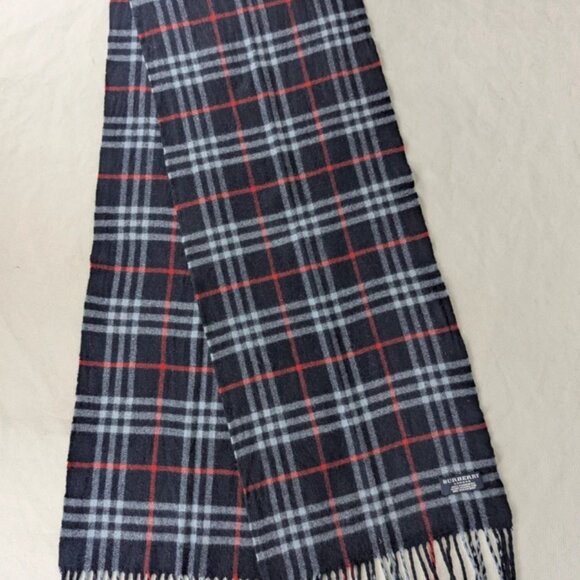 Burberry Unisex Check Cashmere Scarf Blue – Pre-Loved – Soft Warm Designer Wrap - Picture 3 of 7